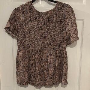 Dream Romantic Brown Leopard Print Blouse